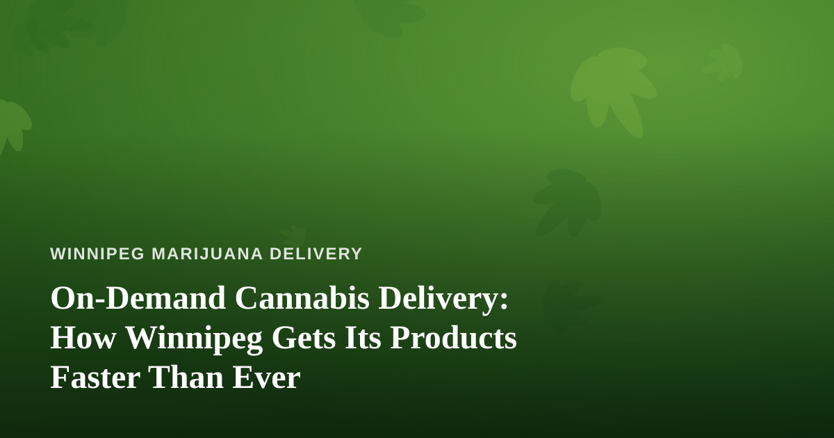 On-Demand Cannabis Delivery: How Winnipeg Gets Its Products Faster Than Ever