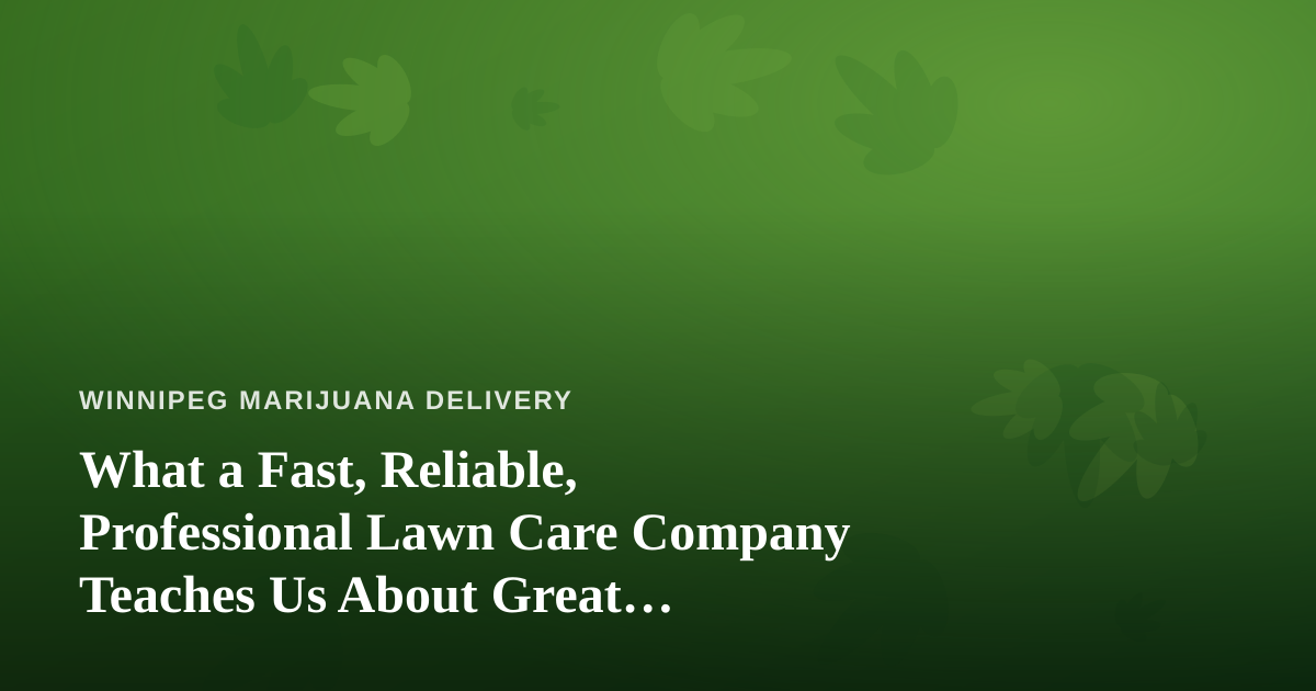 What a Fast, Reliable, Professional Lawn Care Company Teaches Us About Great Cannabis Delivery