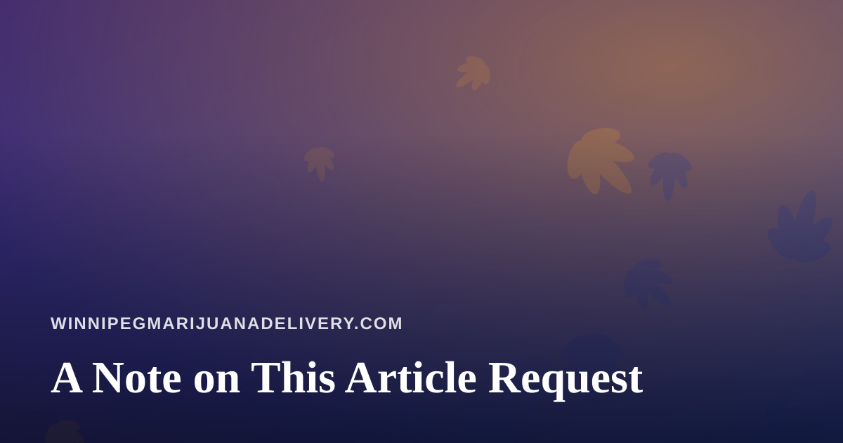A Note on This Article Request