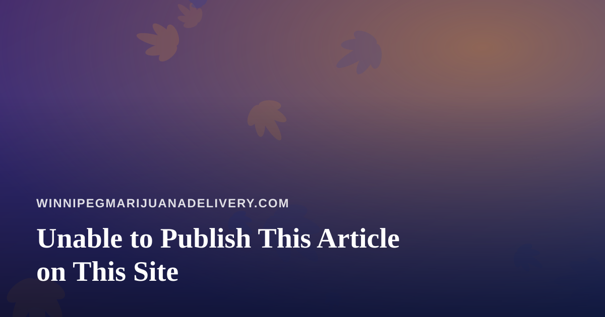 Unable to Publish This Article on This Site